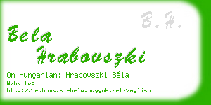 bela hrabovszki business card